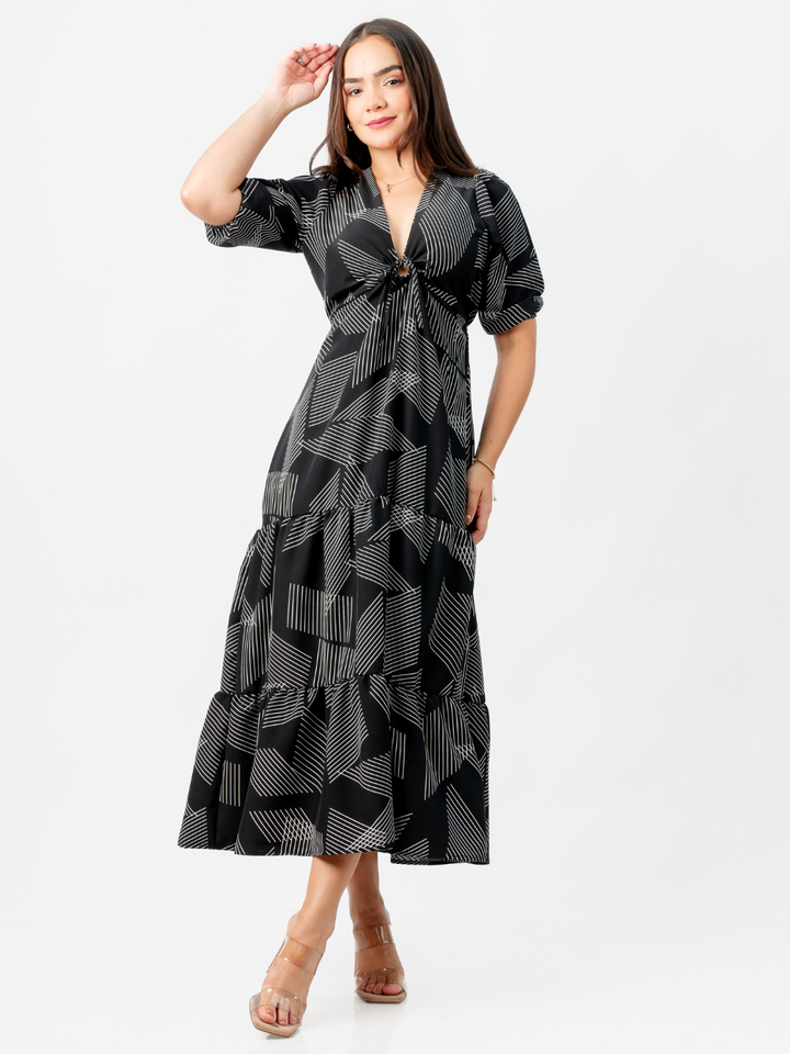 VESTIDO TIZIANA - NEGRO / PERLA