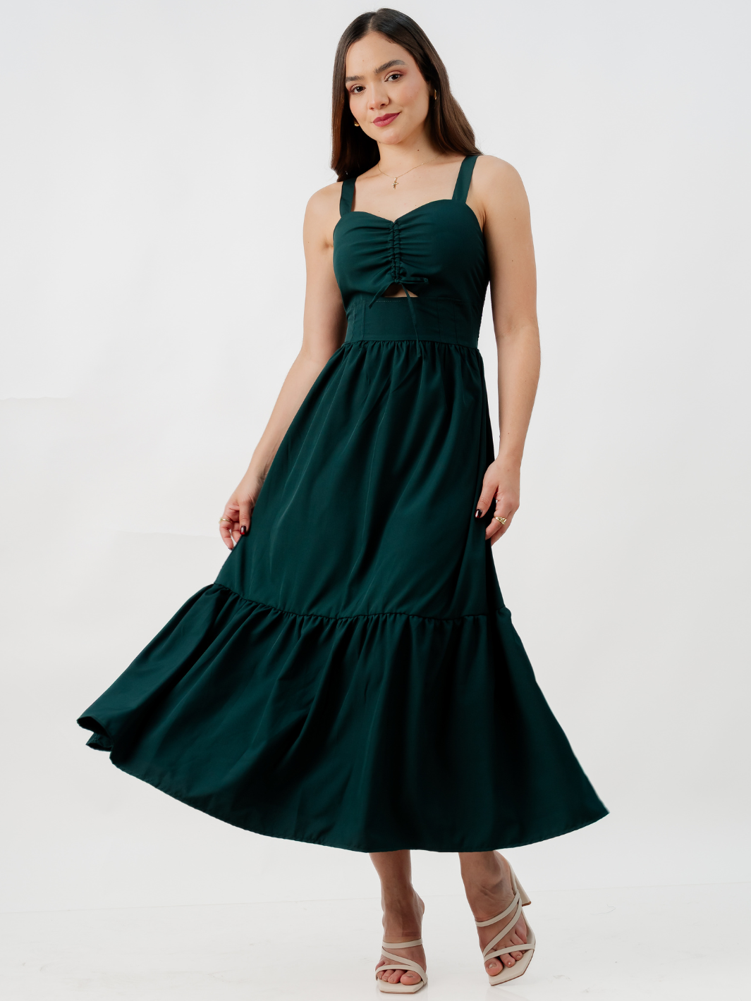 VESTIDO CASUAL LARGO EMILY VERDE