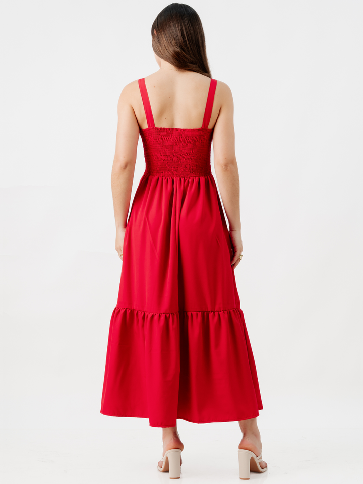 VESTIDO CASUAL LARGO EMILY ROJO