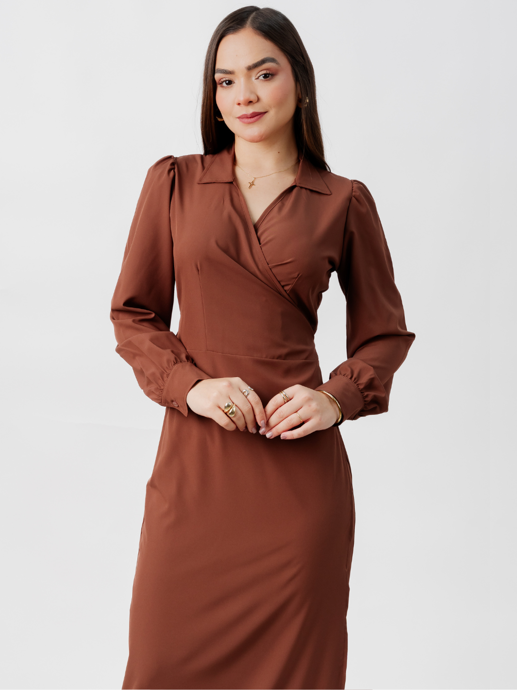 VESTIDO ENVOLVENTE RAYZA CHOCOLATE