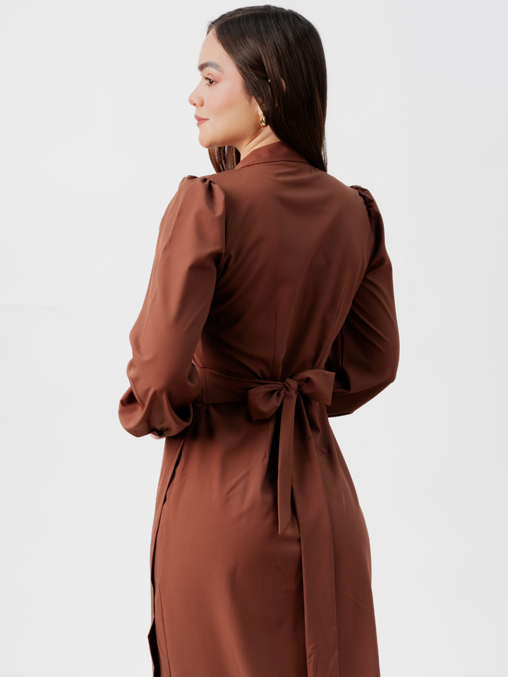 VESTIDO ENVOLVENTE RAYZA CHOCOLATE