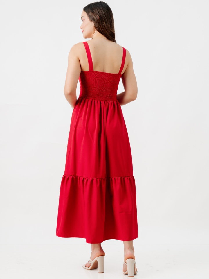 VESTIDO CASUAL LARGO EMILY ROJO