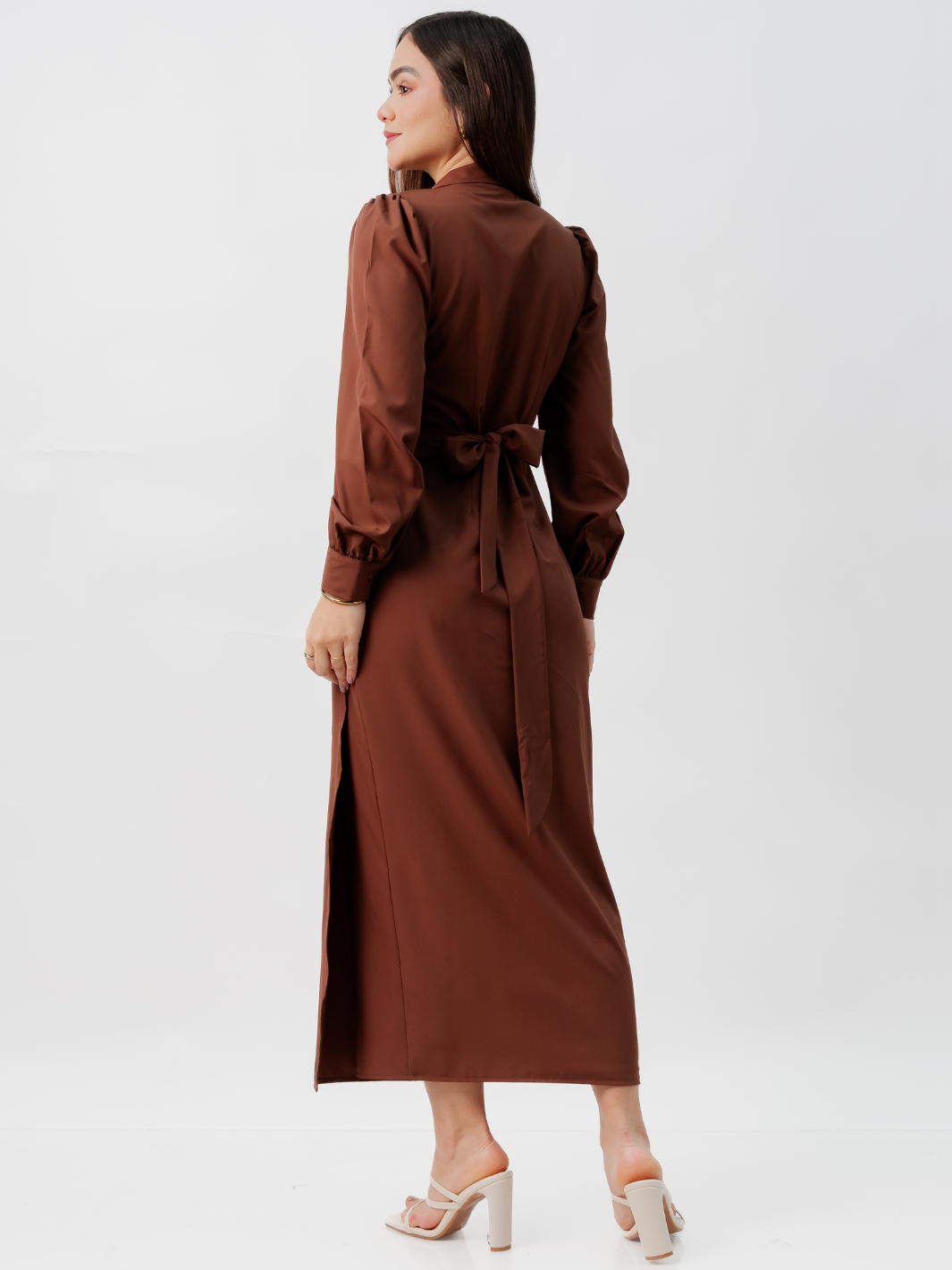 VESTIDO ENVOLVENTE RAYZA CHOCOLATE