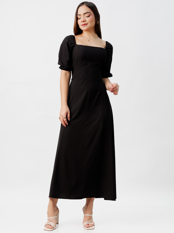 VESTIDO CASUAL LARGO ALONDRA NEGRO