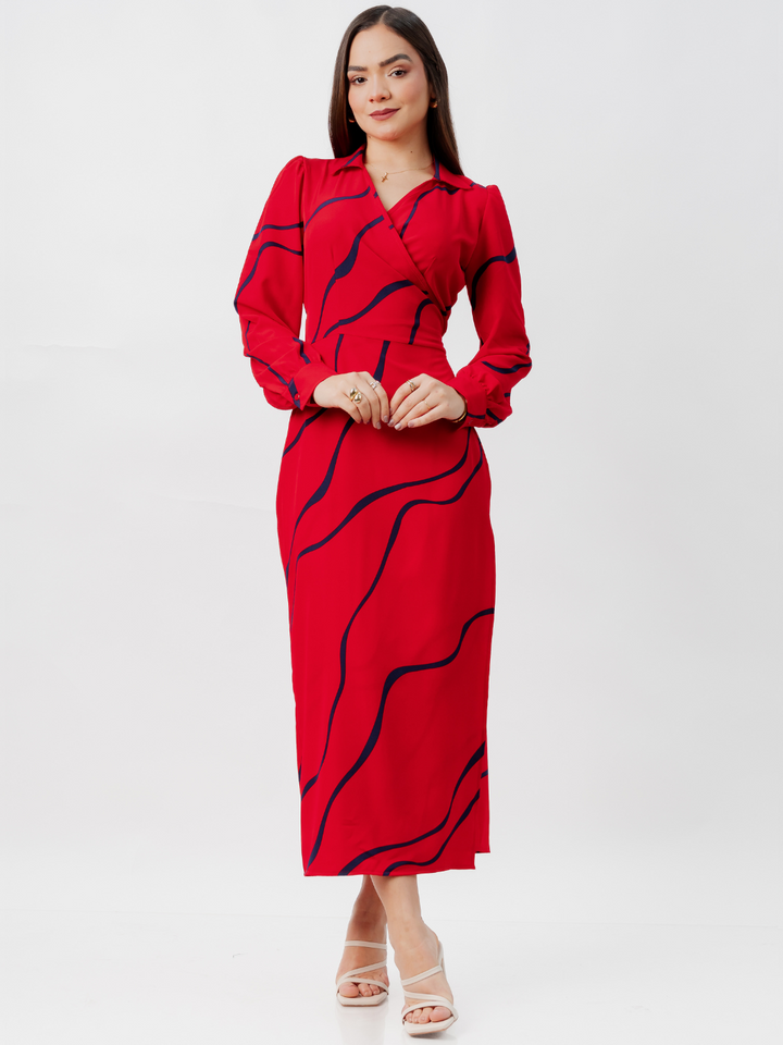 VESTIDO ENVOLVENTE RAYZA ROJO