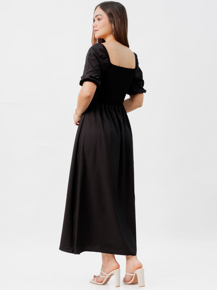VESTIDO CASUAL LARGO ALONDRA NEGRO