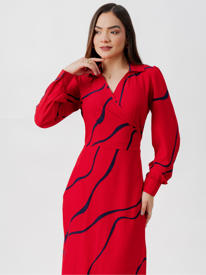 VESTIDO ENVOLVENTE RAYZA ROJO