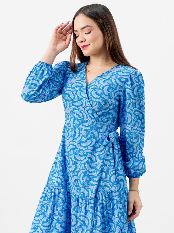 VESTIDO ENVOLVENTE VELVET TURQUESA
