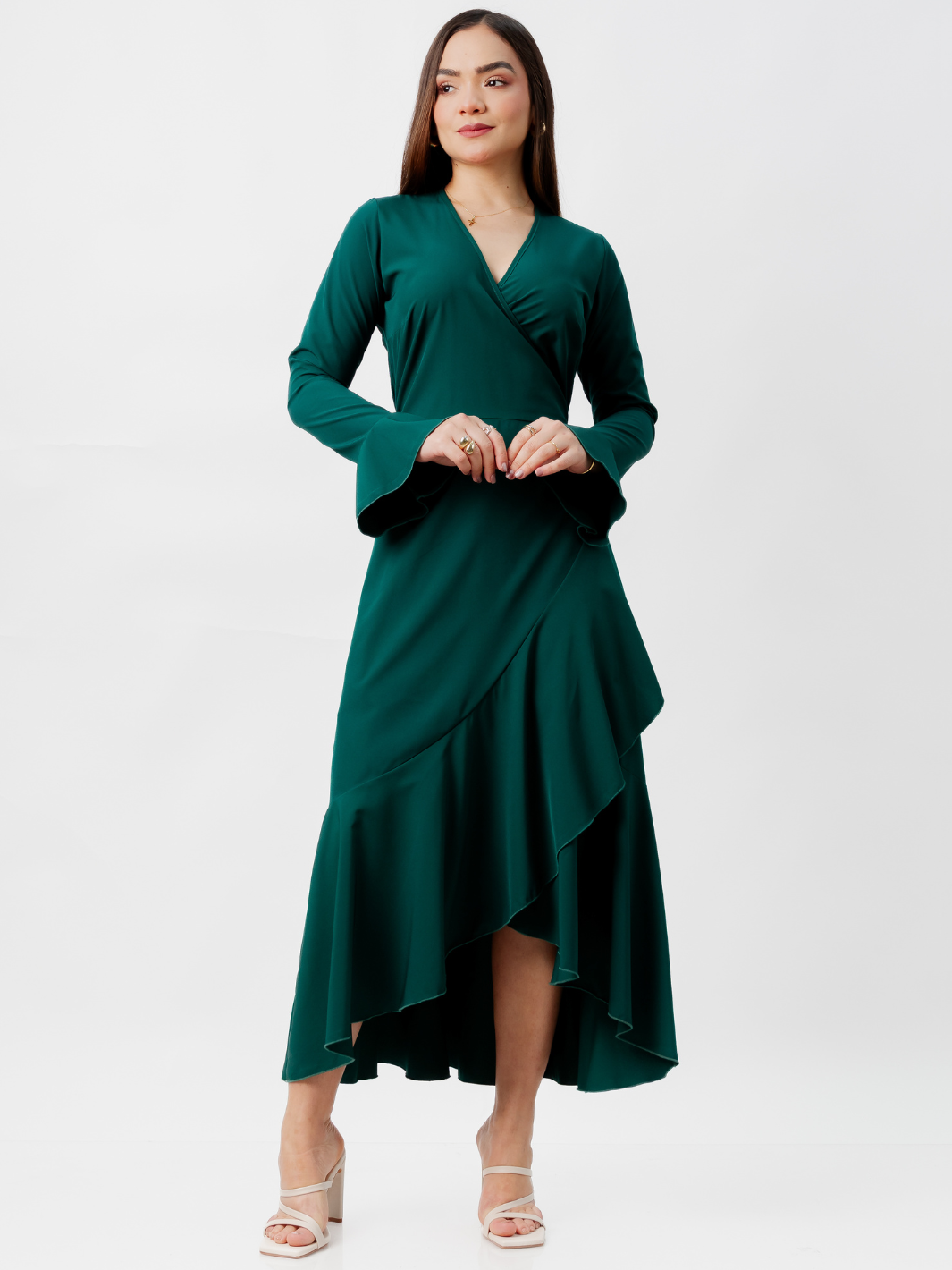 VESTIDO ENVOLVENTE MARIELLA VERDE