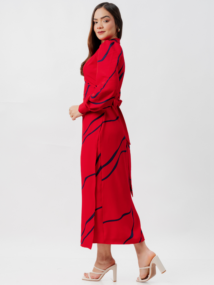 VESTIDO ENVOLVENTE RAYZA ROJO