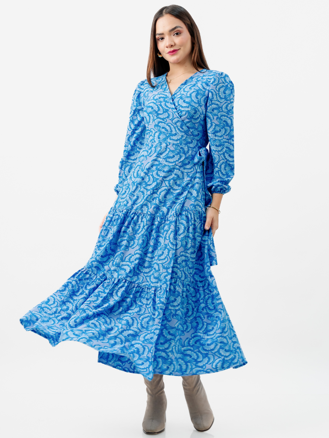 VESTIDO ENVOLVENTE VELVET TURQUESA