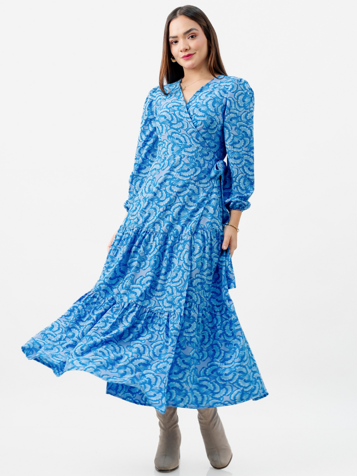 VESTIDO ENVOLVENTE VELVET TURQUESA