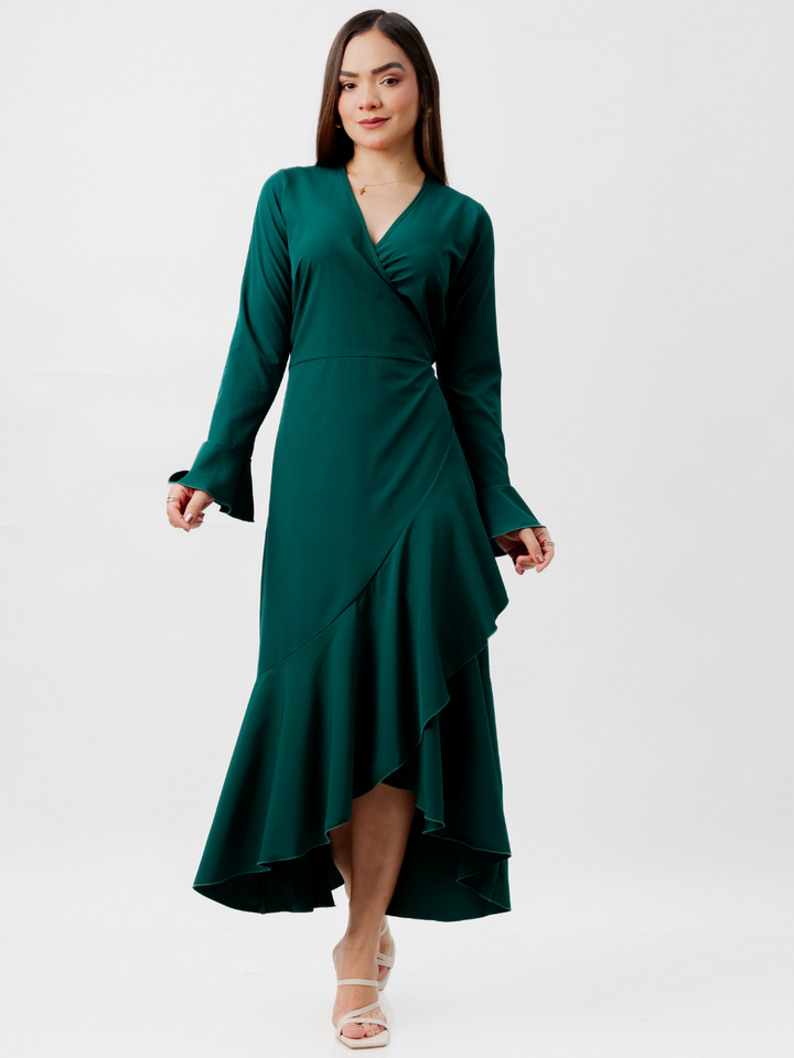 VESTIDO ENVOLVENTE MARIELLA VERDE