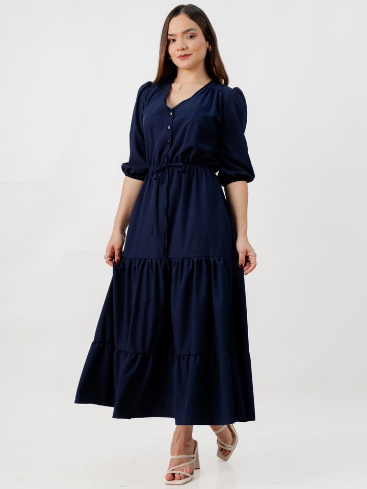 VESTIDO CASUAL LARGO CONSUELO AZUL