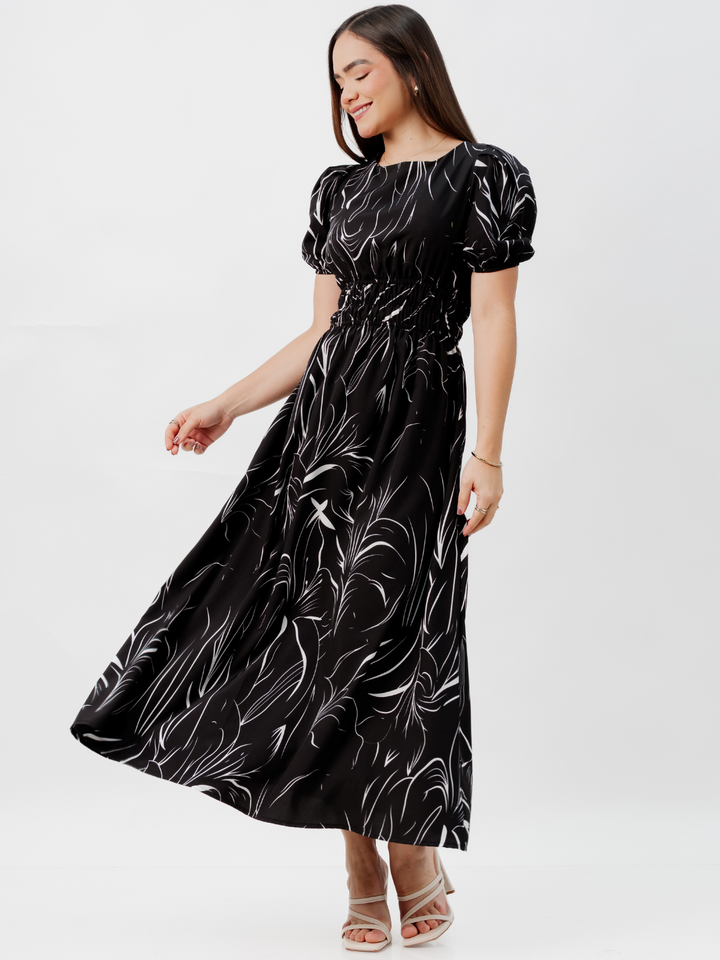VESTIDO CASUAL LARGO THALIA NEGRO
