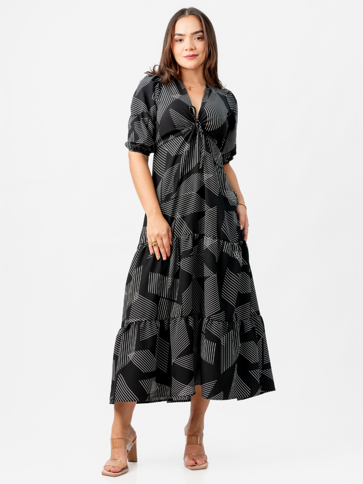 VESTIDO TIZIANA - NEGRO / PERLA