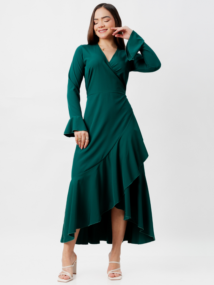 VESTIDO ENVOLVENTE MARIELLA VERDE