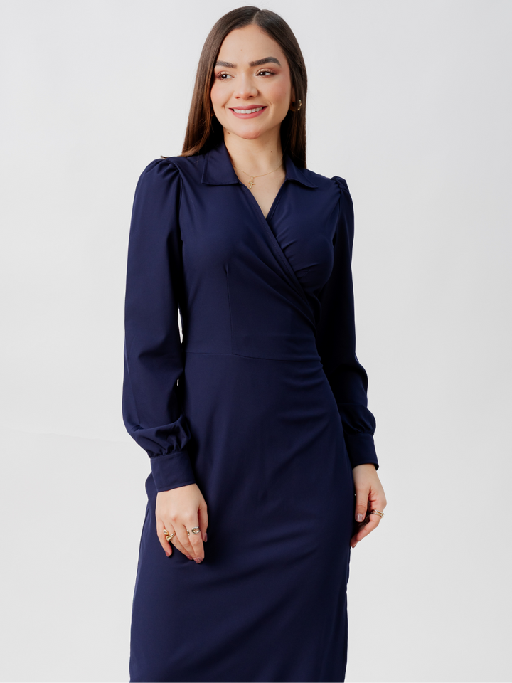 VESTIDO ENVOLVENTE RAYZA AZUL