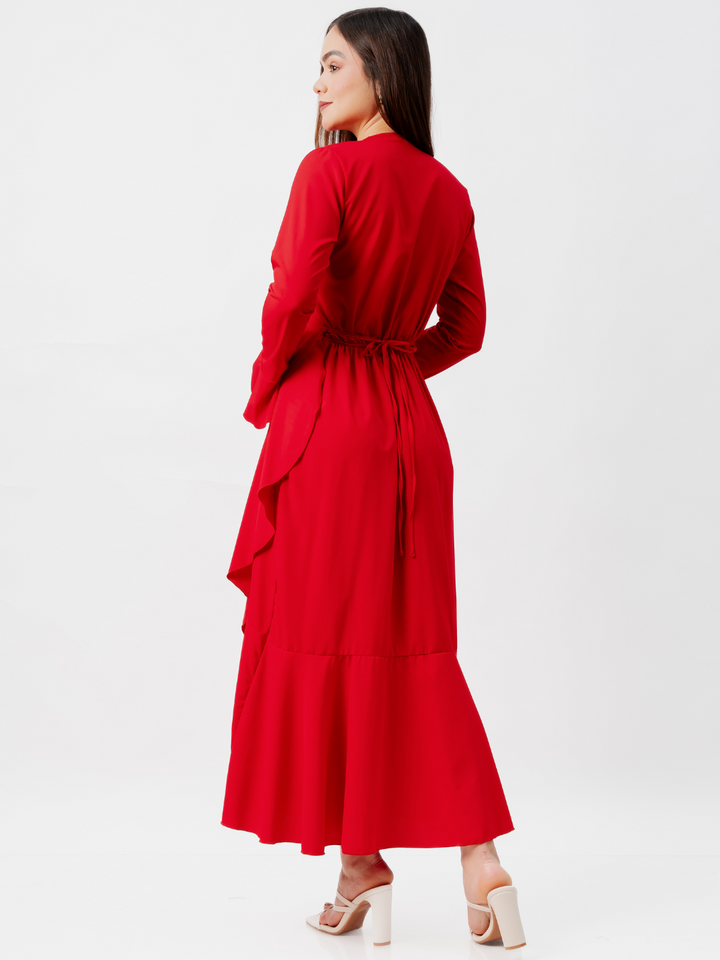 VESTIDO ENVOLVENTE MARIELLA ROJO