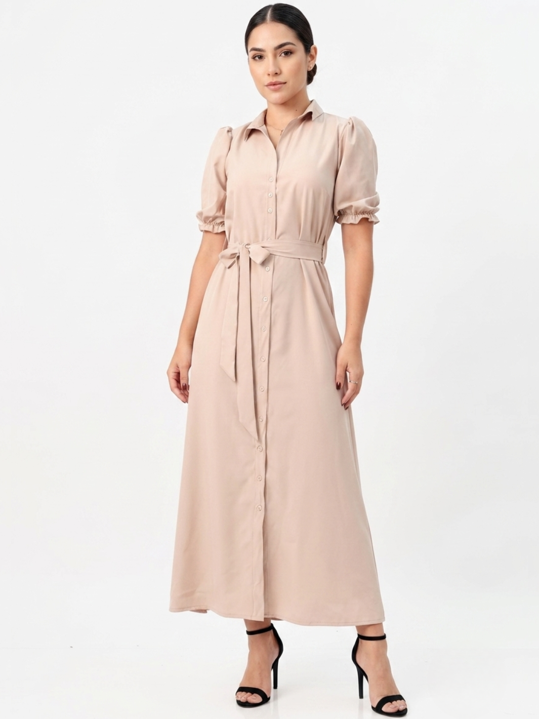 VESTIDO CAMISERO CON CINTURON ASIA NUDE