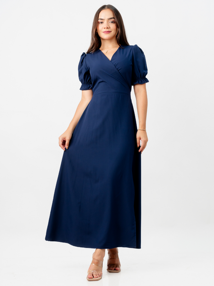 VESTIDO ENVOLVENTE ANI AZUL
