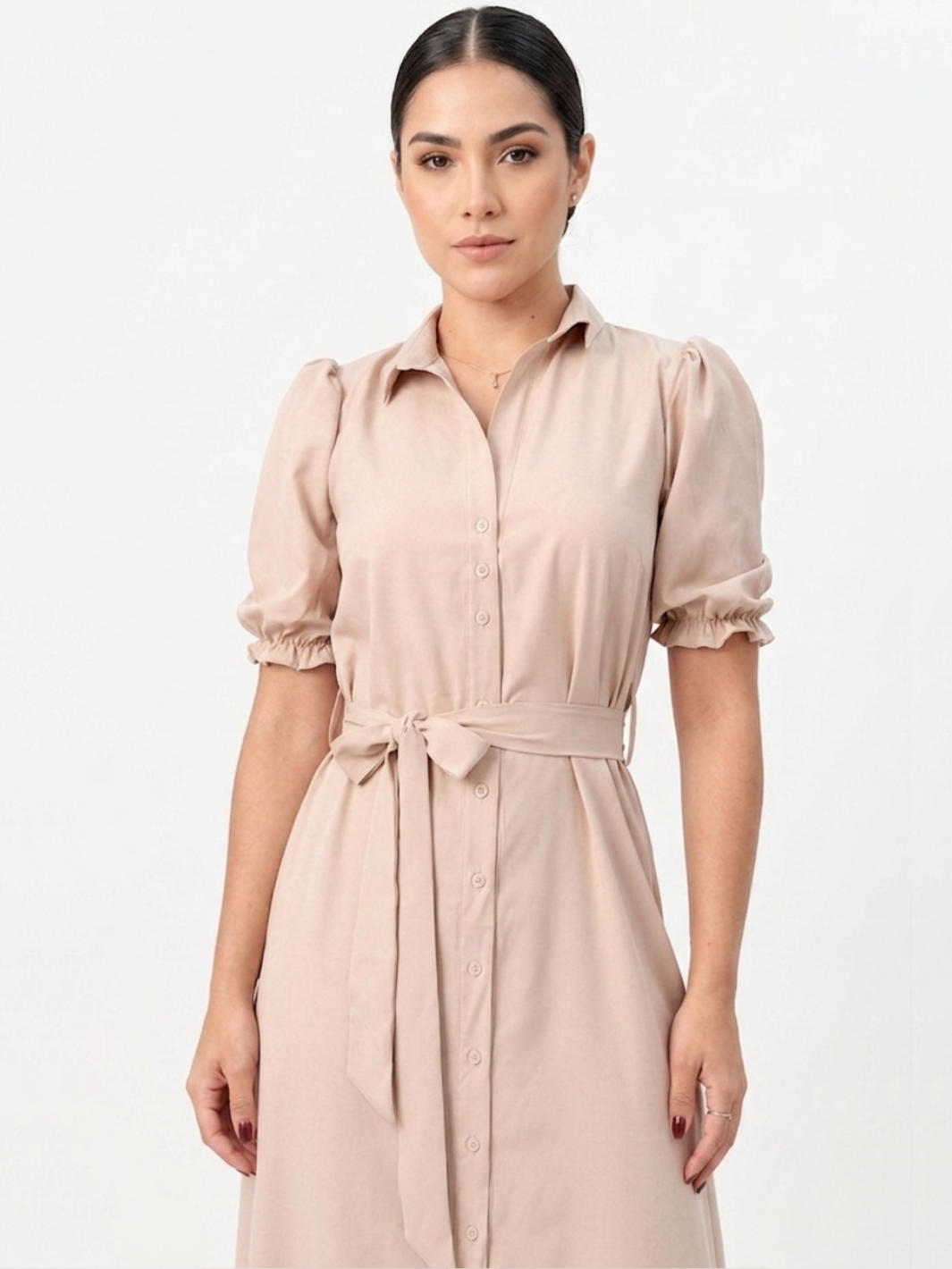 VESTIDO CAMISERO CON CINTURON ASIA NUDE