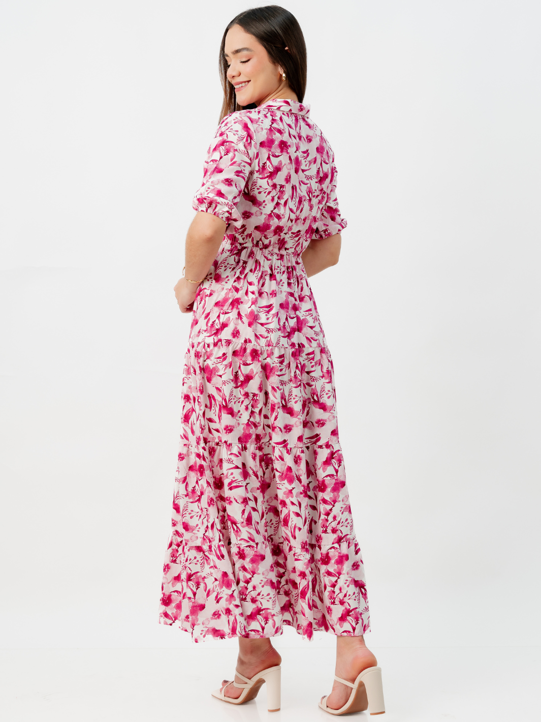 VESTIDO CAMISERO CON FALDA EN TIEMPOS ZAMIRA PERLA