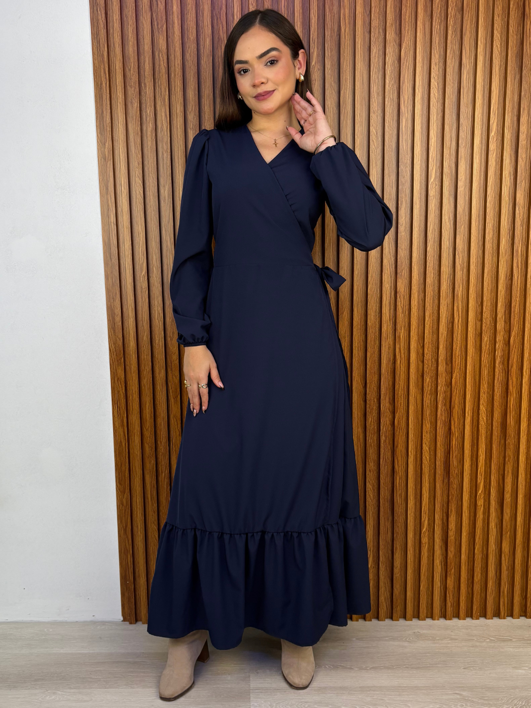 VESTIDO ENVOLVENTE SARA AZUL