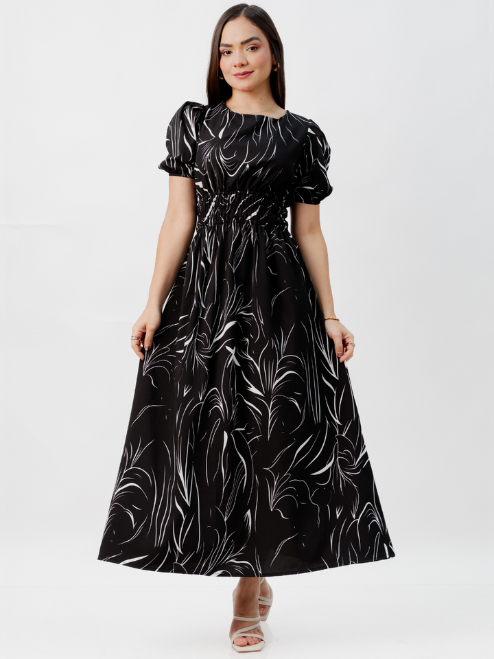 VESTIDO CASUAL LARGO THALIA NEGRO