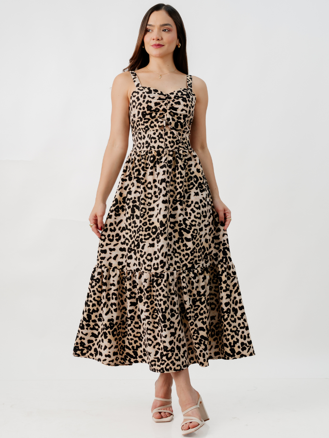 VESTIDO CASUAL LARGO EMILY ANIMAL PRINT