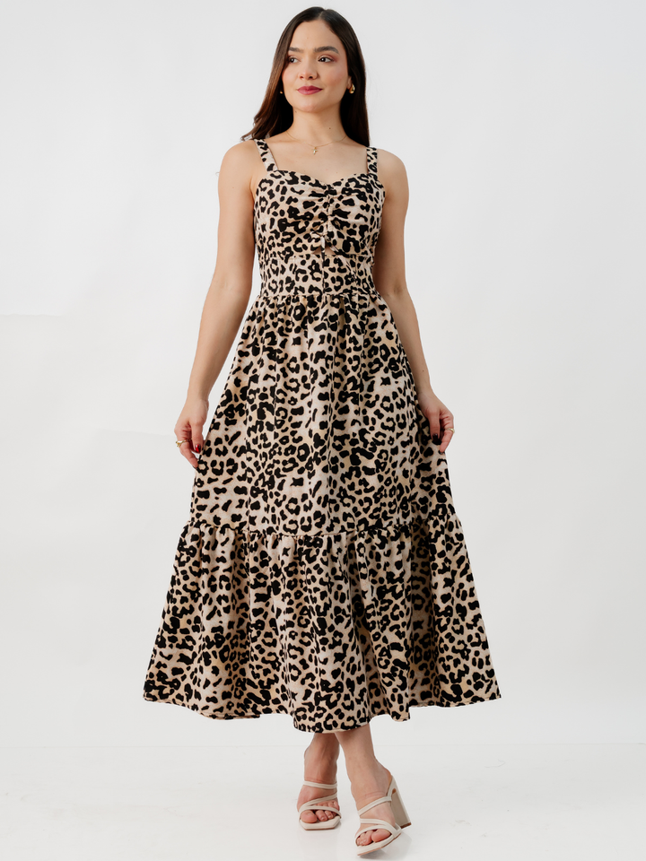 VESTIDO CASUAL LARGO EMILY ANIMAL PRINT
