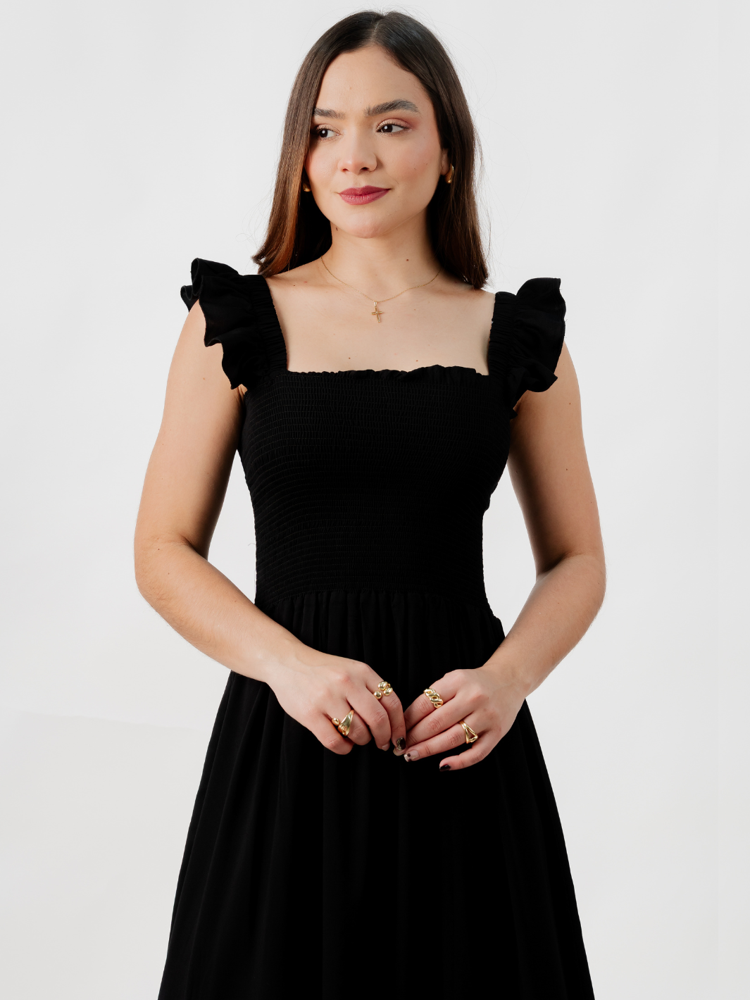 VESTIDO CASUAL LARGO SANDY NEGRO