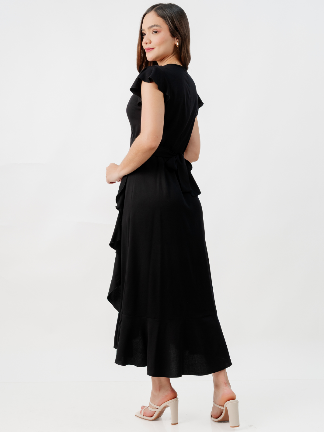 VESTIDO ENVOLVENTE MICAELA NEGRO