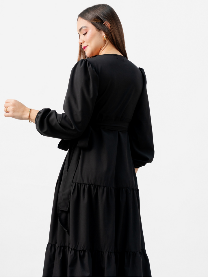 VESTIDO ENVOLVENTE VELVET NEGRO