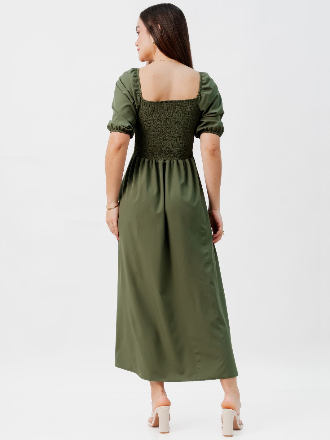 VESTIDO CASUAL LARGO ALONDRA VERDE