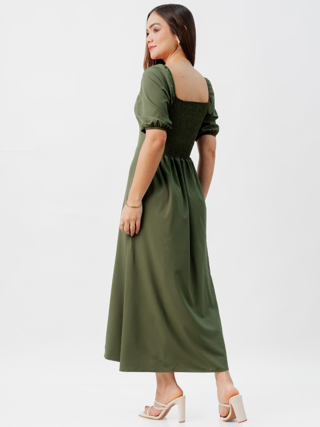 VESTIDO CASUAL LARGO ALONDRA VERDE