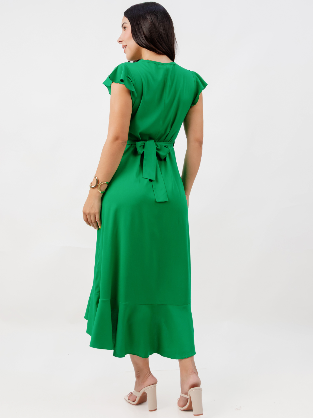 VESTIDO ENVOLVENTE MICAELA VERDE PERICO