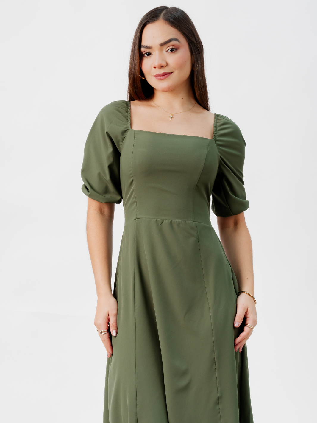 VESTIDO CASUAL LARGO ALONDRA VERDE