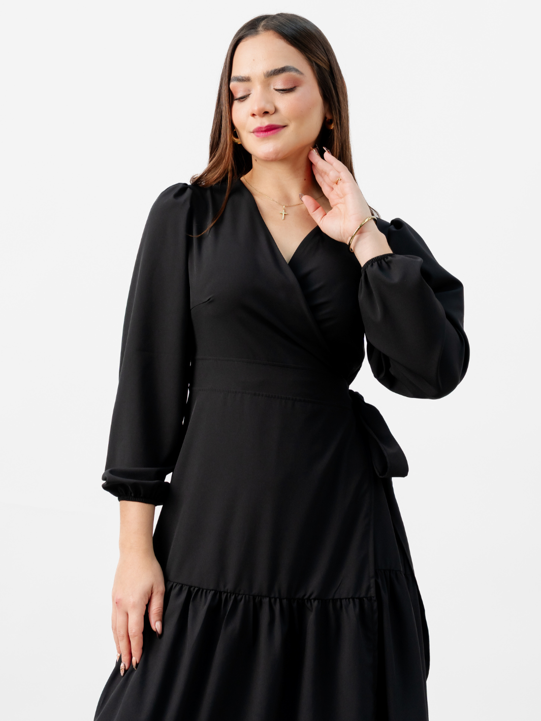 VESTIDO ENVOLVENTE VELVET NEGRO