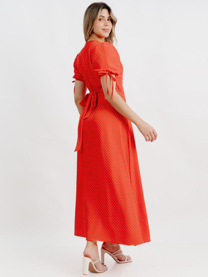 VESTIDO ENVOLVENTE BRISA ROJO