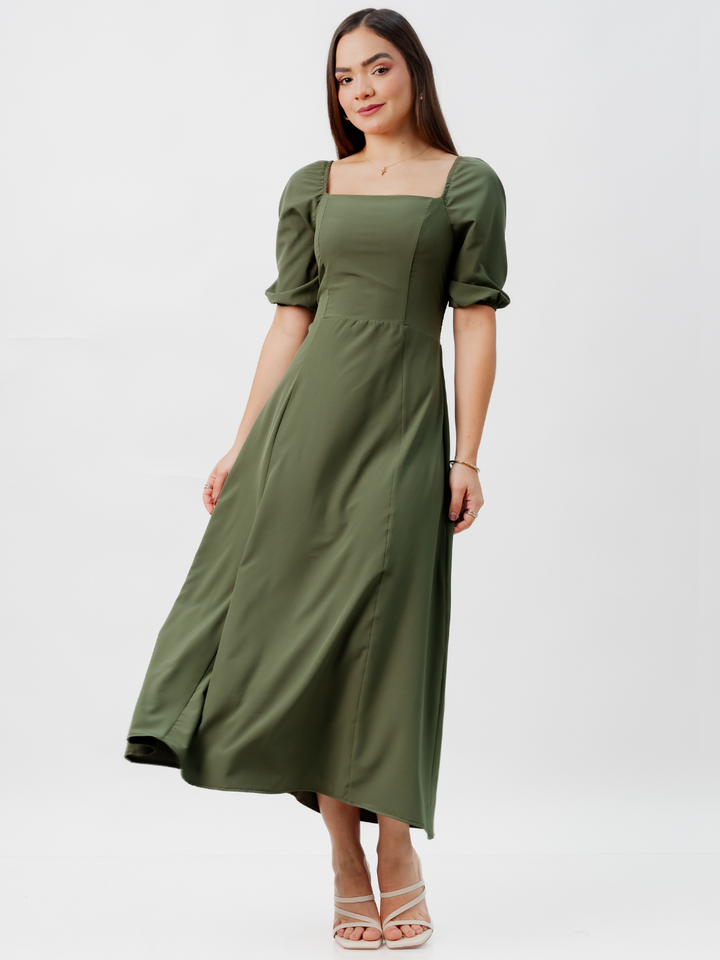 VESTIDO CASUAL LARGO ALONDRA VERDE
