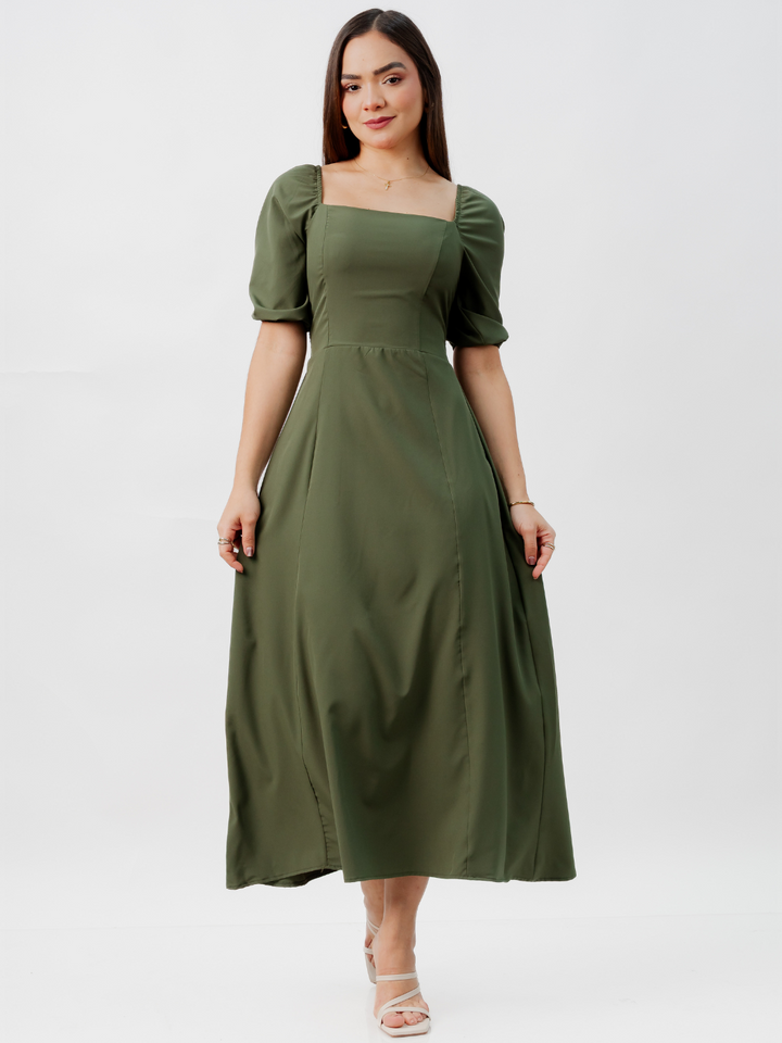VESTIDO CASUAL LARGO ALONDRA VERDE