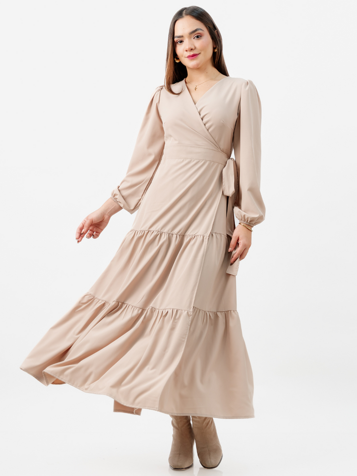 VESTIDO ENVOLVENTE VELVET NUDE