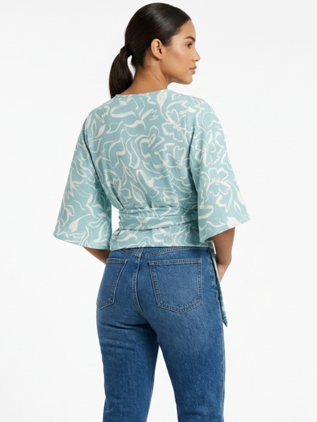 BLUSA ENVOLVENTE GERALDINE AGUA
