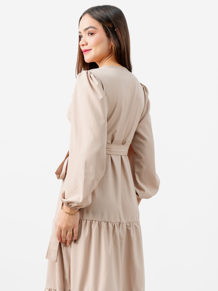 VESTIDO ENVOLVENTE VELVET NUDE