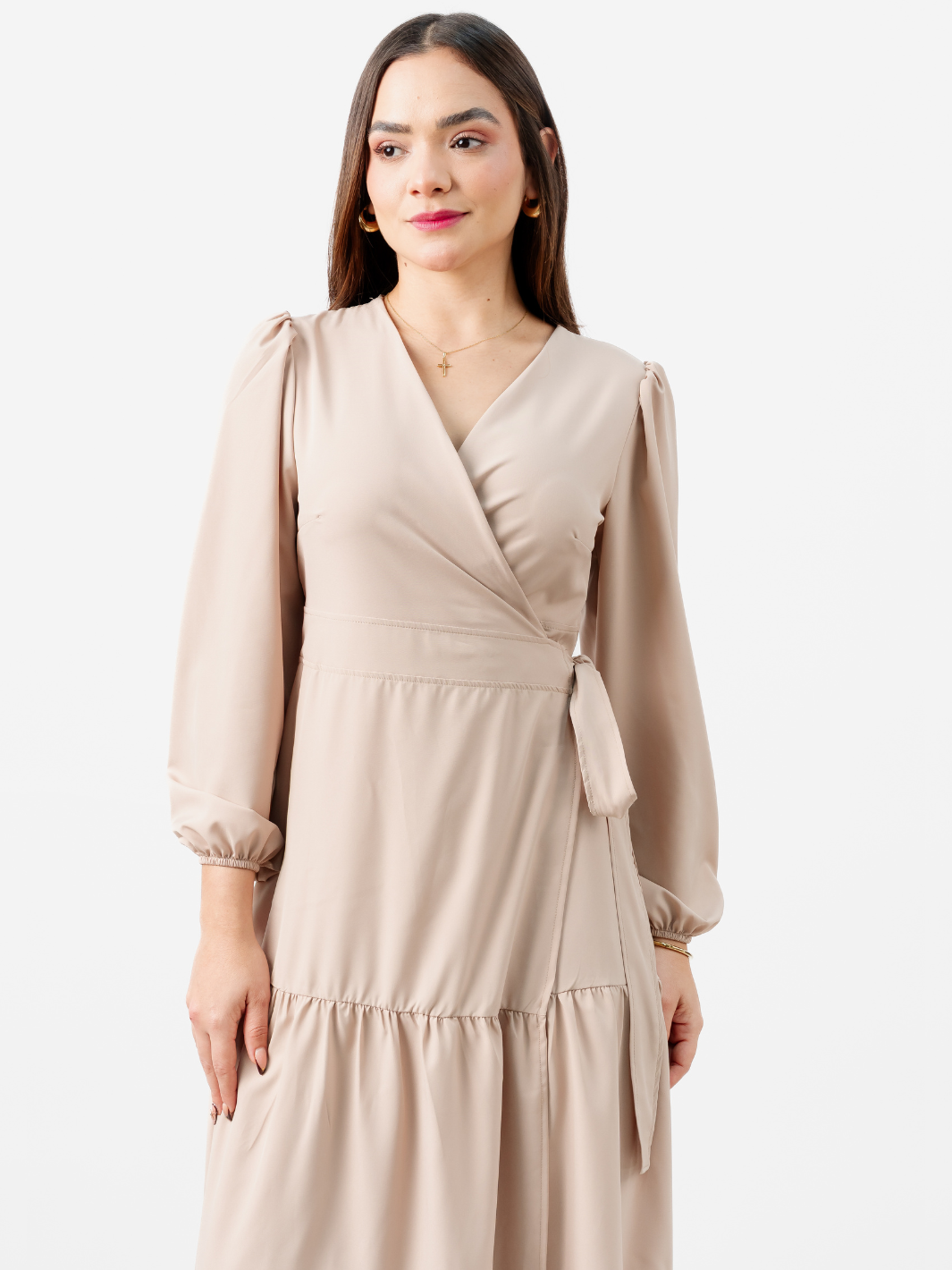 VESTIDO ENVOLVENTE VELVET NUDE