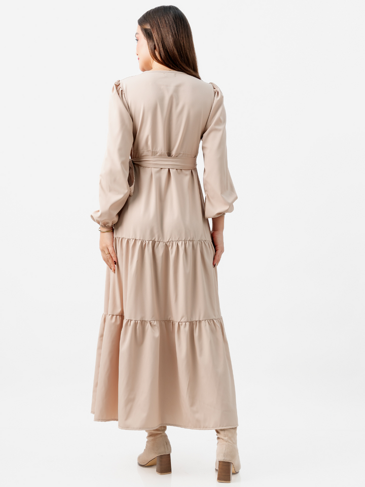 VESTIDO ENVOLVENTE VELVET NUDE