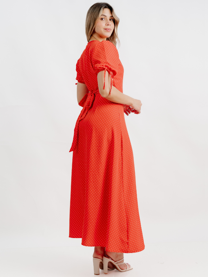 VESTIDO ENVOLVENTE BRISA ROJO