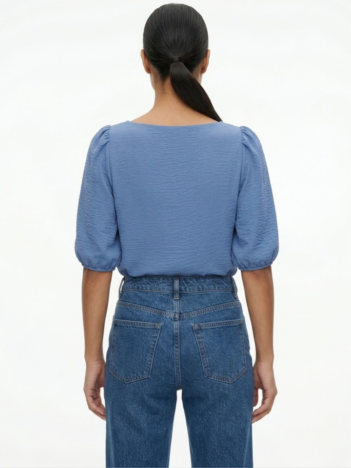 BLUSA MANGA 3/4 CON CUELLO OJAL LIVIA ITALIANO